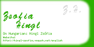 zsofia hingl business card